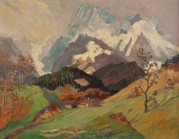 Gebirgslandschaft Oil Painting by Jean Anacker