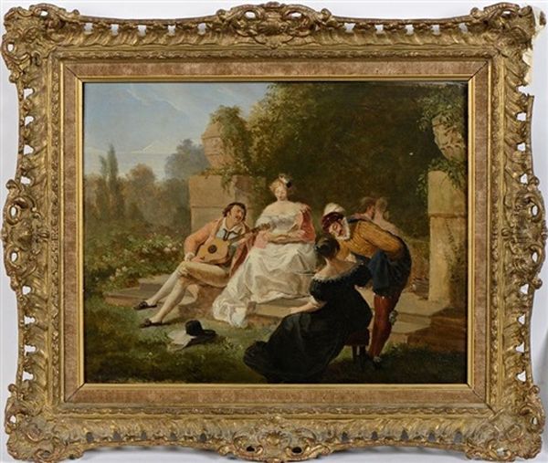 Le Concert Galant Oil Painting by Alfred Edward Chalon