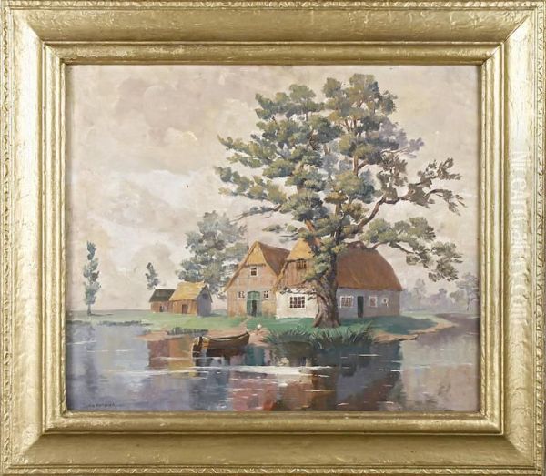 Haus Am See Oil Painting by Jean Anacker