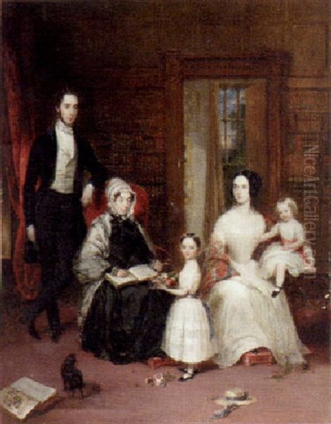 A Family Portrait by Alfred Edward Chalon