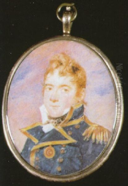 Captain Hugh Cameron Oil Painting by Alfred Edward Chalon