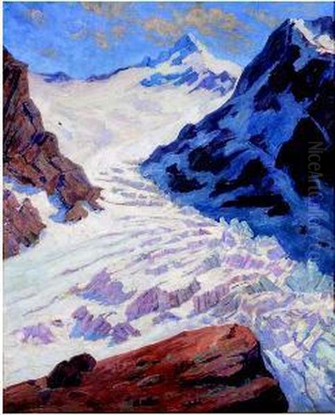 Paesaggio Dolomitico Con Ghiacciaio Oil Painting by Jean Anacker