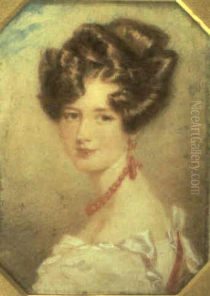 Portrait Of A Lady Oil Painting by Alfred Edward Chalon