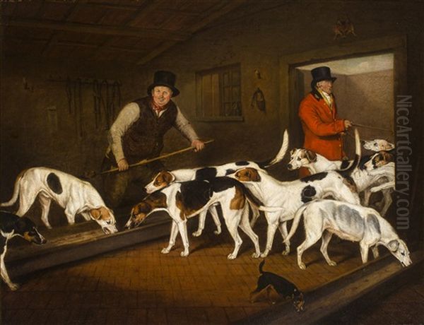 Earl Of Darlington's Kennel Oil Painting by Henry Bernard Chalon