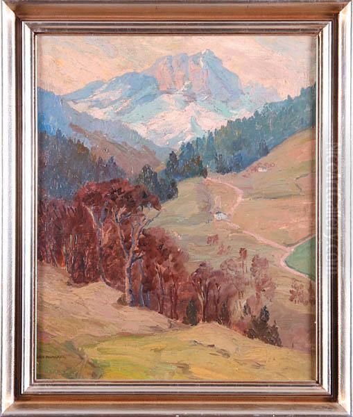 Pejzaz Gorski Ze Schroniskiem W Unterstein Oil Painting by Jean Anacker