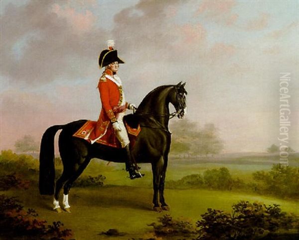 An Officer Of The First Guard Mounted On His Charger Oil Painting by Henry Bernard Chalon