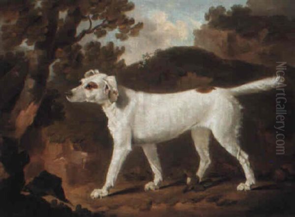 Favourite Hound In A Landscape Oil Painting by Henry Bernard Chalon