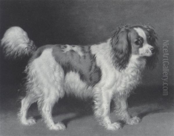 A King Charles Spaniel Oil Painting by Henry Bernard Chalon