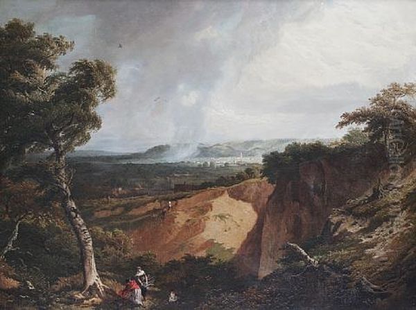 Ambelside Looking East Towards Wornfell Oil Painting by John James Chalon