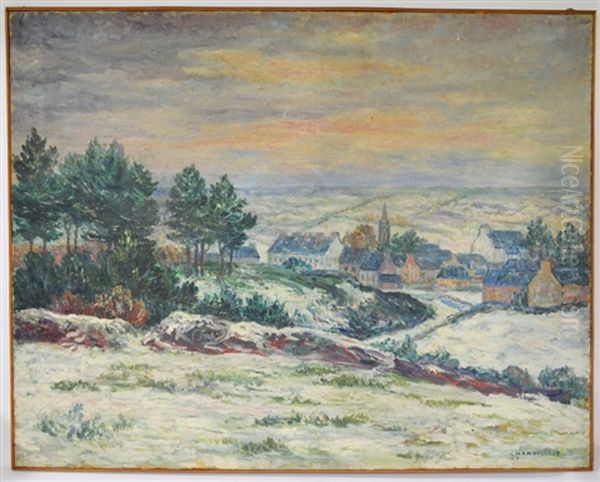 Paysage De Neige Oil Painting by Ernest Ponthier De Chamaillard