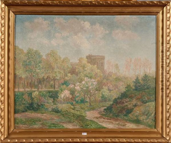 Paysage A La Tour Oil Painting by Ernest Ponthier De Chamaillard