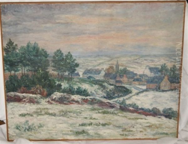 Paysage De Neige Oil Painting by Ernest Ponthier De Chamaillard