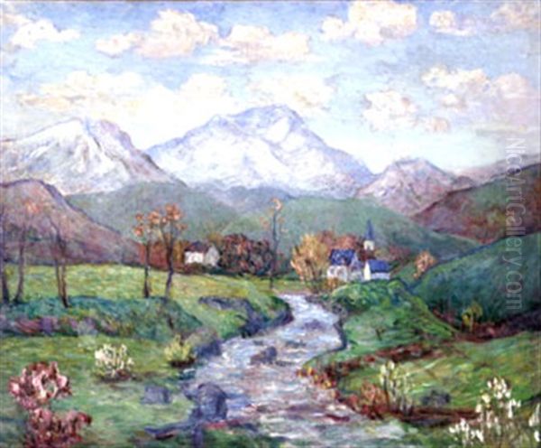 Paysage Des Pyrenees Oil Painting by Ernest Ponthier De Chamaillard