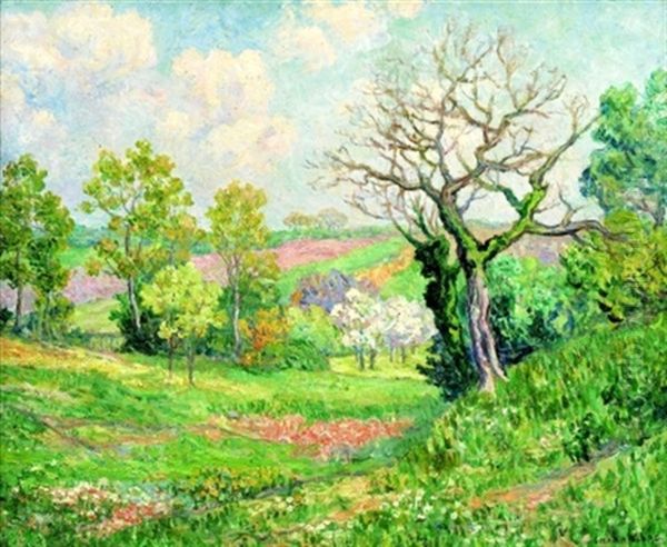 Vallon Au Printemps Oil Painting by Ernest Ponthier De Chamaillard