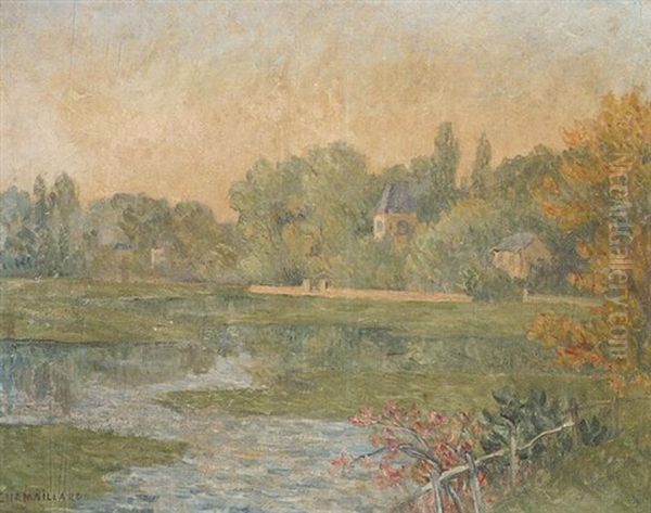 Le Lac D'enghien Oil Painting by Ernest Ponthier De Chamaillard