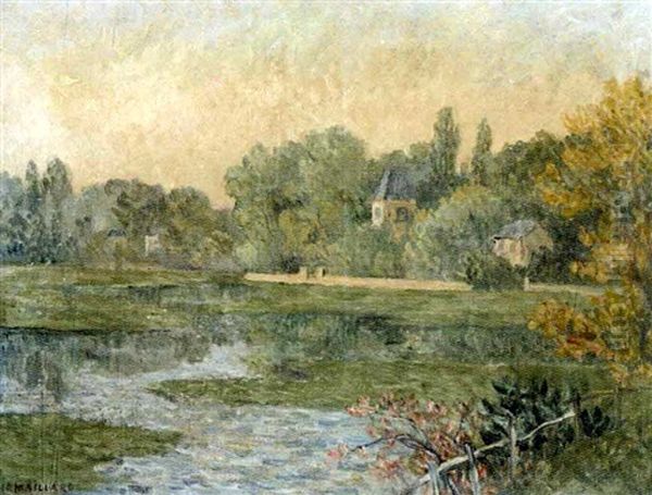 Le Lac D'enghien Oil Painting by Ernest Ponthier De Chamaillard