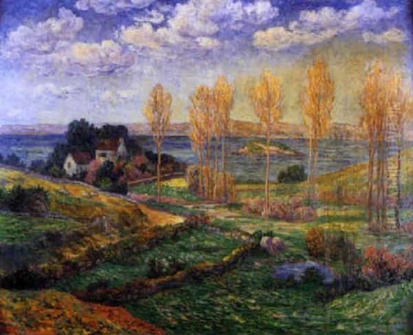 Paysage Breton: La Vallee De Treboul Oil Painting by Ernest Ponthier De Chamaillard