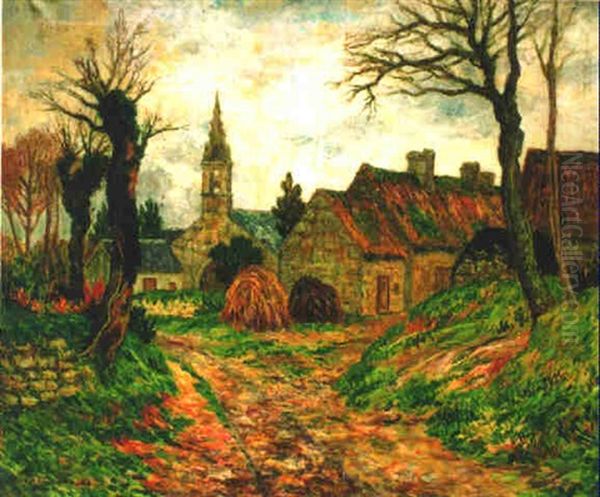 Paysage A La Chapelle Oil Painting by Ernest Ponthier De Chamaillard