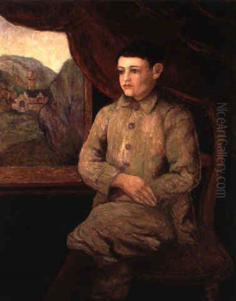 Portrait D'enfant Oil Painting by Ernest Ponthier De Chamaillard