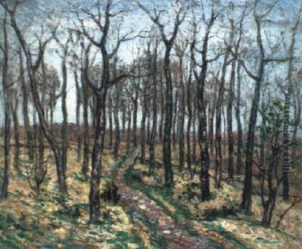 Le Chemin Rose A Travers Les Arbres Oil Painting by Ernest Ponthier De Chamaillard