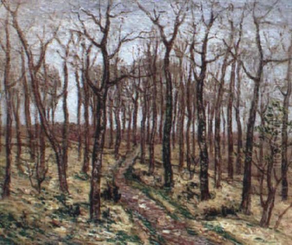 Le Chemin Rose A Travers Les Arbres Oil Painting by Ernest Ponthier De Chamaillard