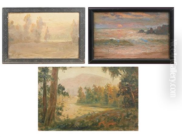 Seascape; Landscapes (3 Works) Oil Painting by Curtis Chamberlain