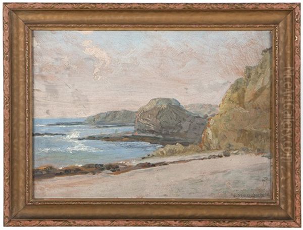 Divers Cove, Laguna Beach, Cal Oil Painting by Curtis Chamberlain