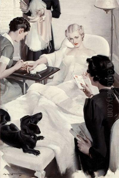 Pampered Treatment Oil Painting by Charles Edward Chambers