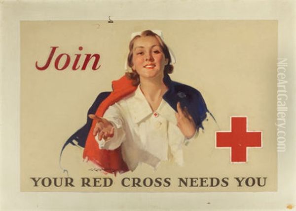 Join, Your Red Cross Needs You Oil Painting by Charles Edward Chambers