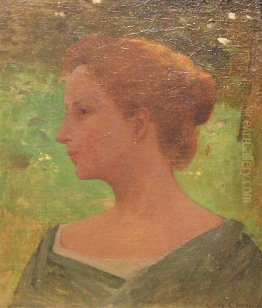 Profile Of His Wife Oil Painting by George W. Chambers