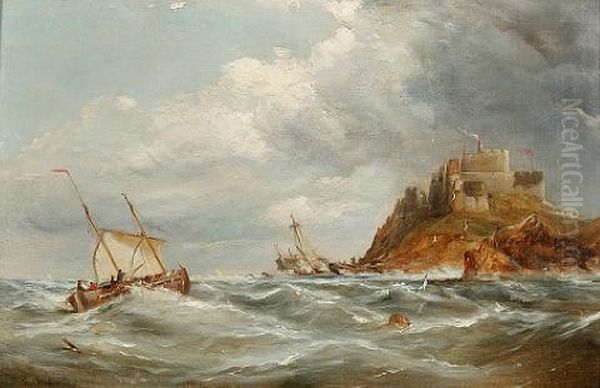 Shipping Off A Castle Oil Painting by George William Crawford Chambers