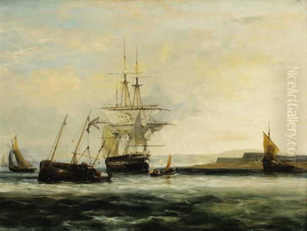 Off The South Coast Oil Painting by George William Crawford Chambers