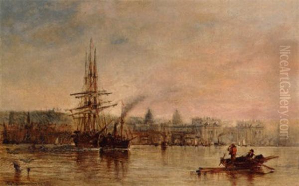 Off Greenwich Oil Painting by George William Crawford Chambers