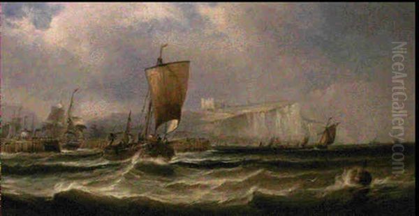 Shipping Off Dover Oil Painting by George William Crawford Chambers