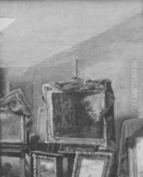 Artist's Studio Oil Painting by Joseph K. Chambers