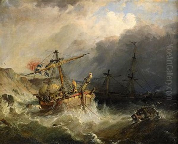 Skeppsbrott Oil Painting by Sir George Chambers