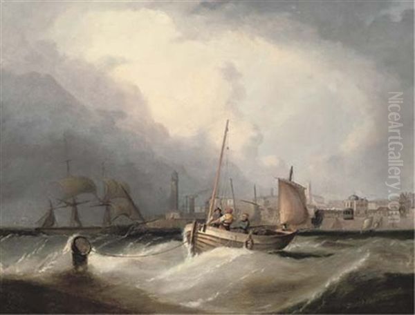 Running Into Margate On The Tide Oil Painting by Sir George Chambers