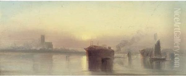 Off Rochester Oil Painting by Sir George Chambers