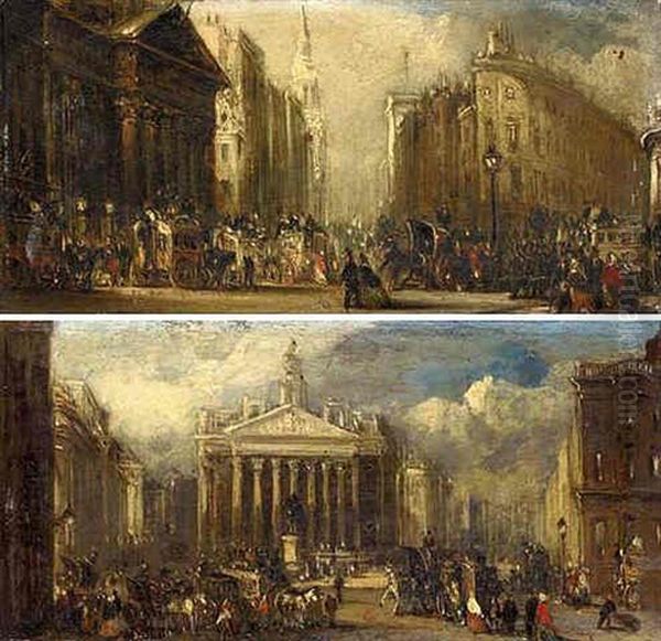 View Of The Mansion House, London Oil Painting by Sir George Chambers