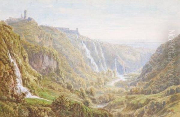 Cascade De Tivoli Oil Painting by Auguste-Paul-Charles Anastasi