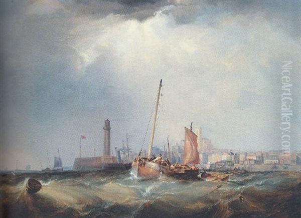 Margate From The Sea Oil Painting by Sir George Chambers