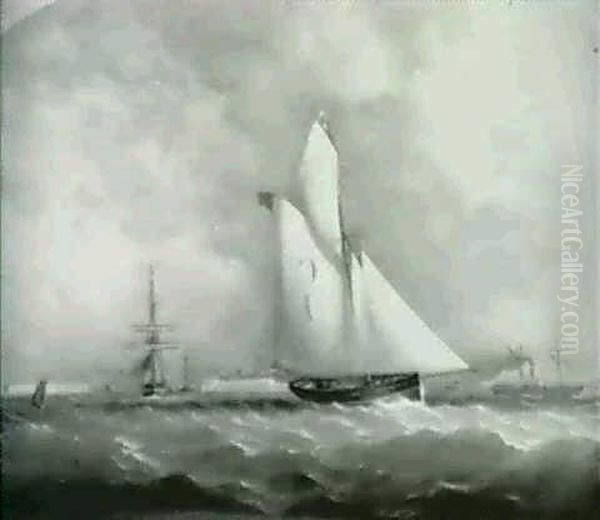 Bristol Harbor Oil Painting by Sir George Chambers