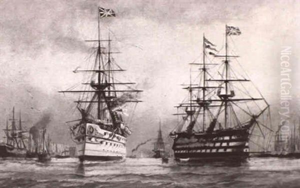 British Fleet On The Thames by Sir George Chambers