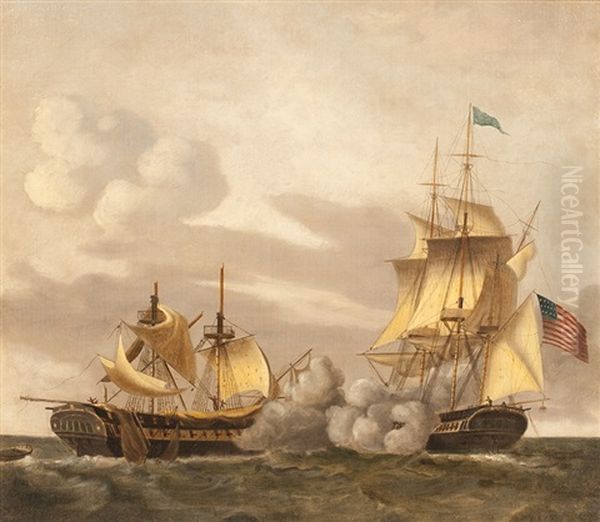 British Fleet On The Thames Oil Painting by Thomas Chambers