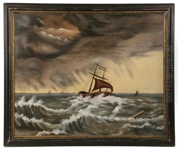 Shipwreck Of A Barque Oil Painting by Thomas Chambers