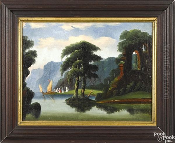 Hudson River Gathering Oil Painting by Thomas Chambers