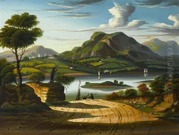 Hudson River Scene Oil Painting by Thomas Chambers