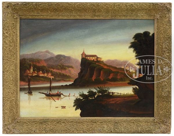 Castles On A River Oil Painting by Thomas Chambers