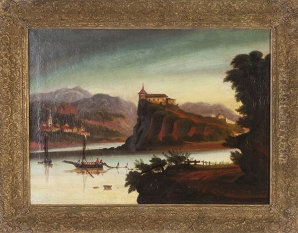 Castles On The Rhine Oil Painting by Thomas Chambers