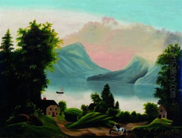 Serenity, Life On The Hudson River Oil Painting by Thomas Chambers